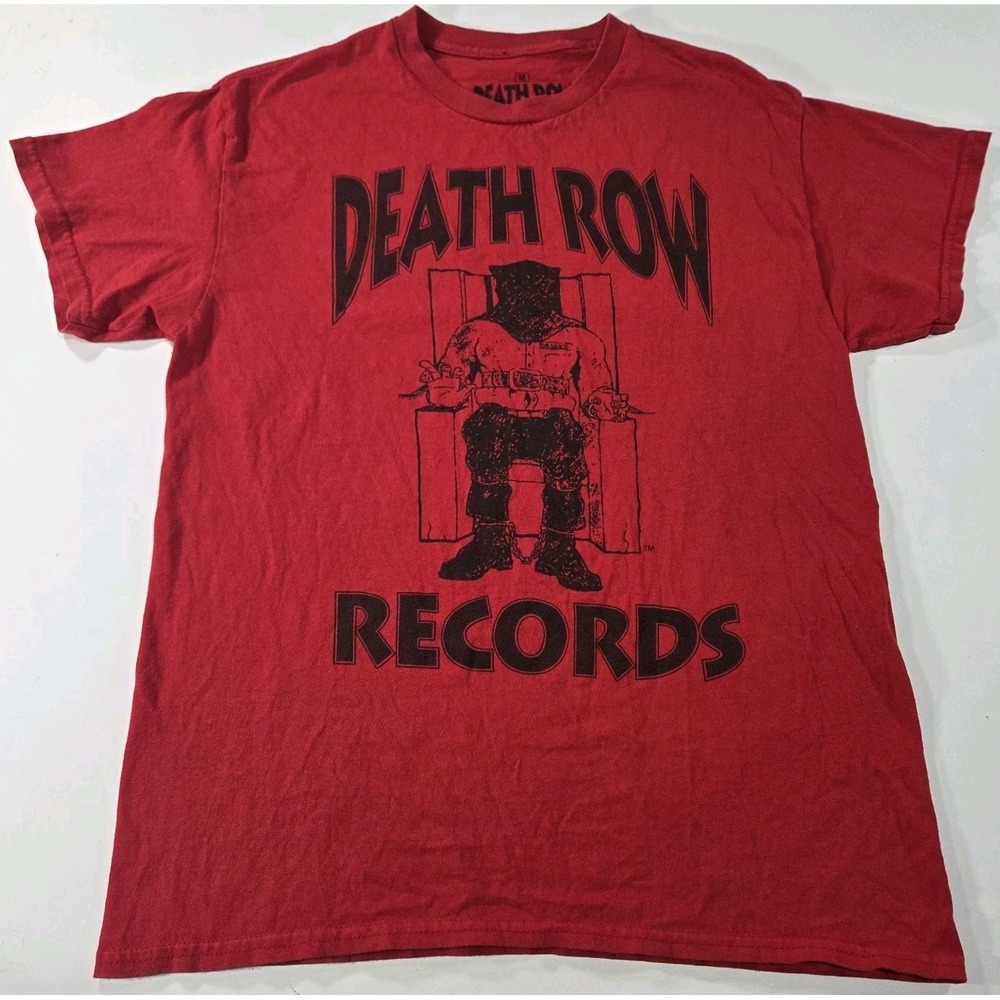 Death Row Records T-Shirt Mens M Black Red Graphic Logo Hip Hop Rap Tee